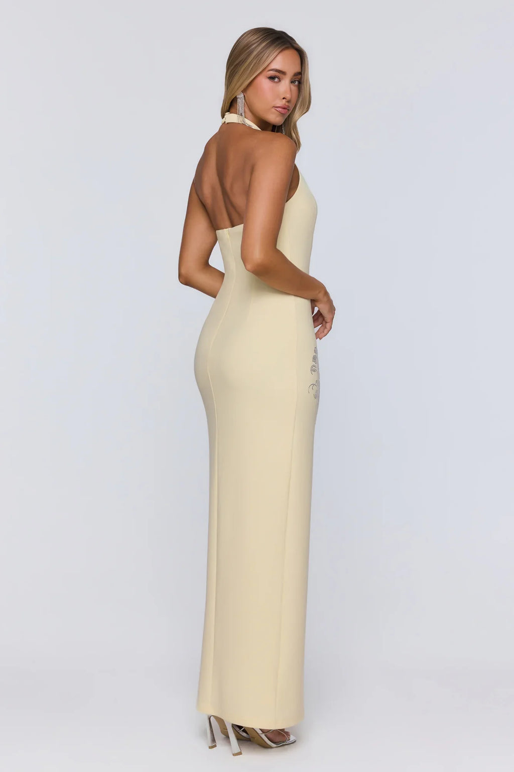 Too Hot To Miss Halter Maxi Dress Yellow