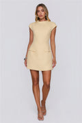 Good Outfit Day Tweed Mini Dress Yellow