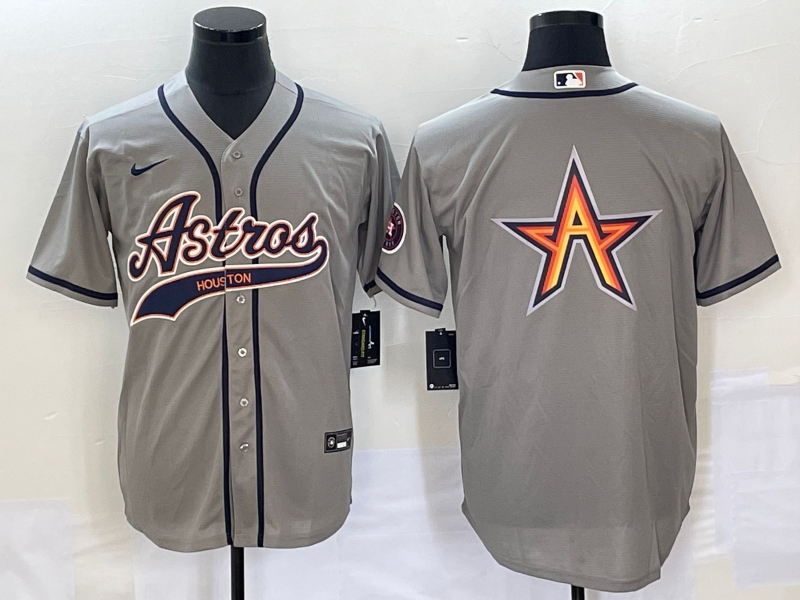 Men's Houston Astros Gray Alternate Replica Jersey1 Joint Edition
