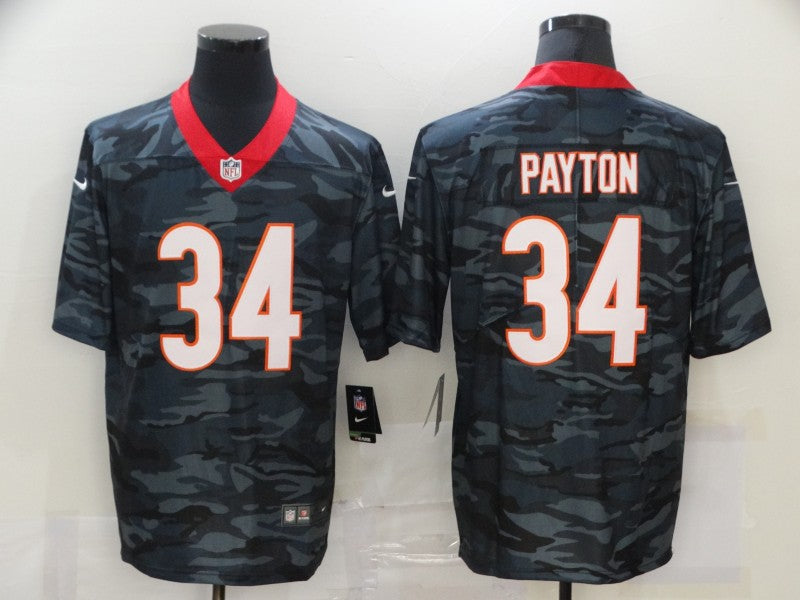 Men's Chicago Bears Walter Payton #34 Gray Camouflage Game Jersey1