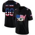 Custom1 Green Bay Packers Football Black Limited Fashion Flag Stitched American Football Jerseys