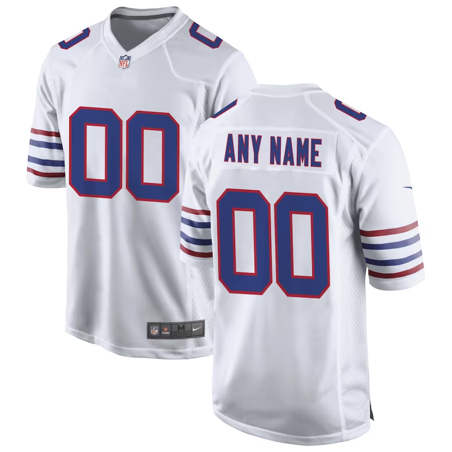 Custom1 Buffalo Bills White Alternate Game Jersey1