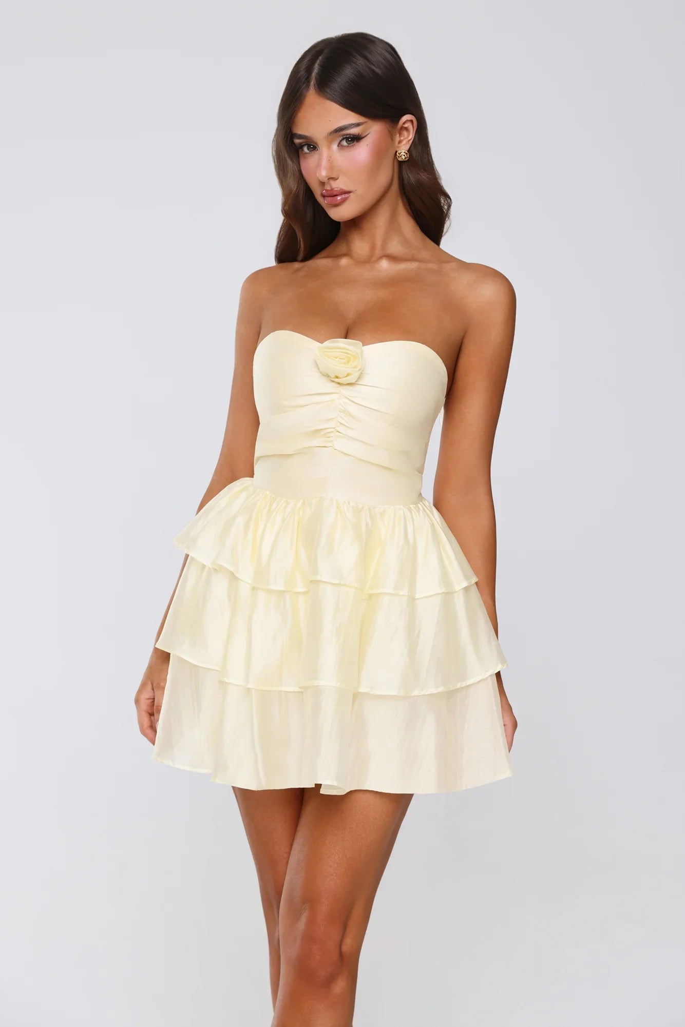Sunshine Approved Strapless Mini Dress Yellow