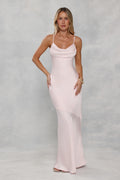 Satin Empress Maxi Dress Pink