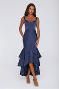 Formal Whimsy Satin Maxi Dress Navy