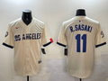 Men's Los Angeles Dodgers Roki Sasaki #11 Cream 2024 City Connect Limited Player Jersey