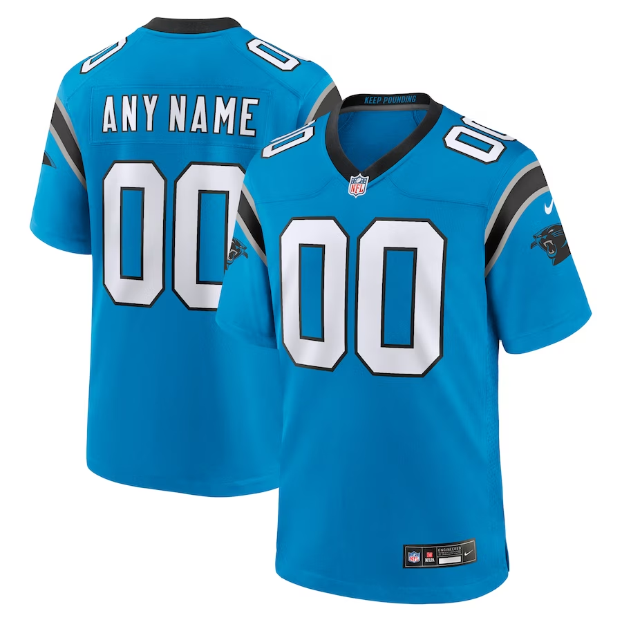 Custom1 Carolina Panthers Blue Alternate Game Jersey1