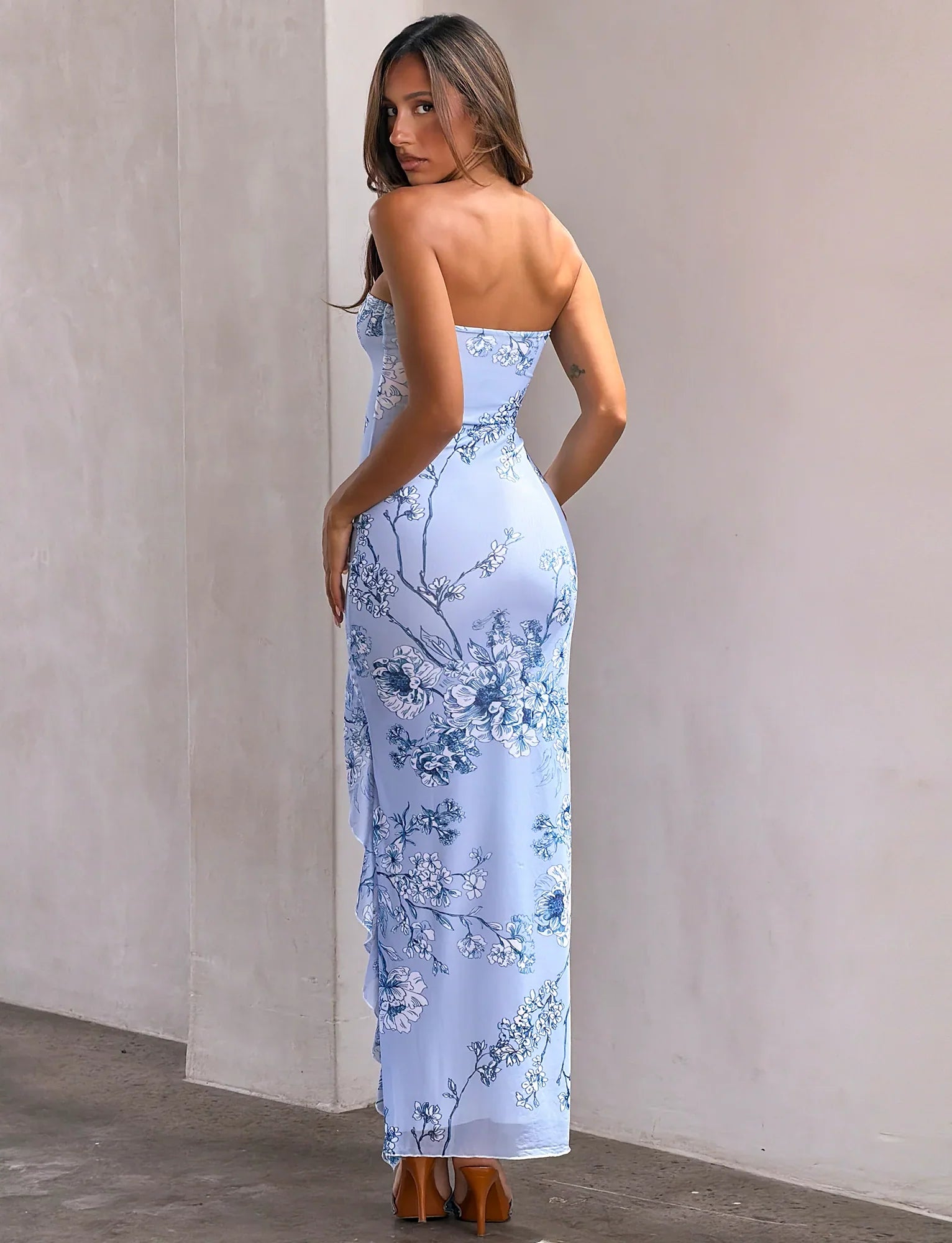 THEO MAXI DRESS - BLUE FLORAL