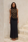 CASANA HIGH NECK MAXI DRESS - BLACK