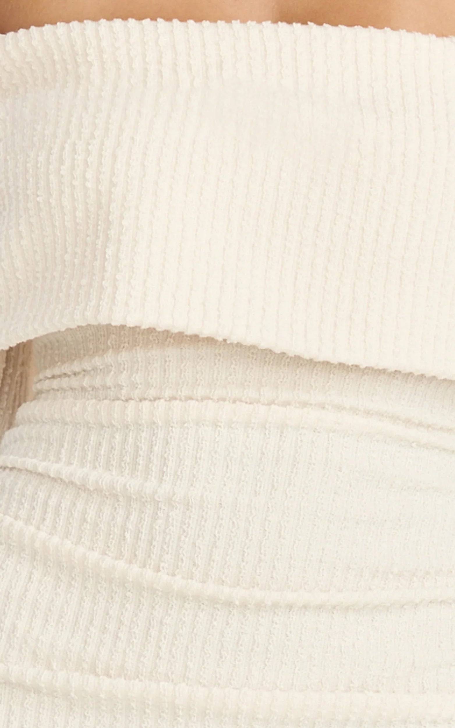 Maeve Mini Dress - Off Shoulder Long Sleeve Fit And Flare Mini Dress in Cream