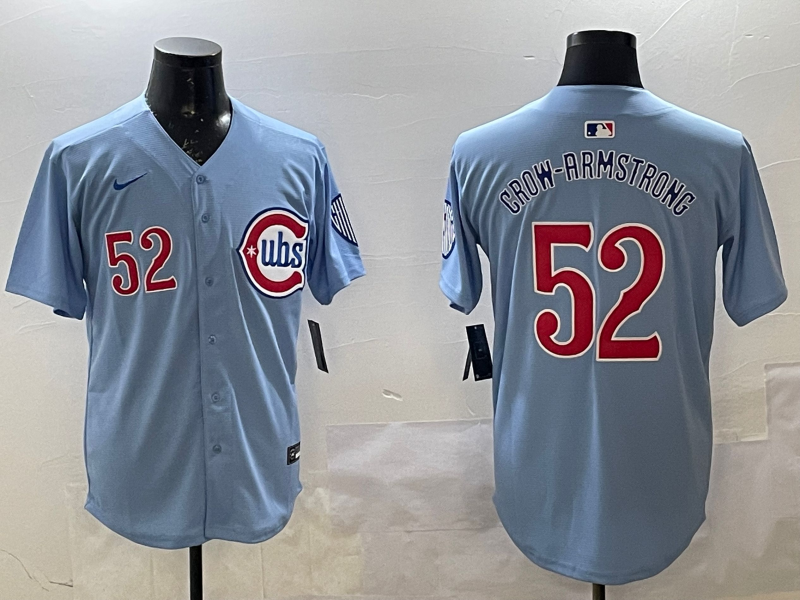 Men's Chicago Cubs Pete Crow-Armstrong #52 Baby Blue 2nd Alternate Limited Player Jersey