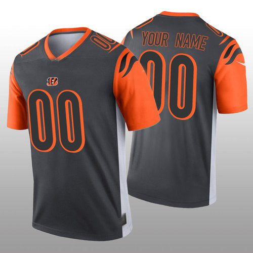 Custom1 Cincinnati Bengals Silver Inverted Legend Jersey1 Stitched American Football Jerseys