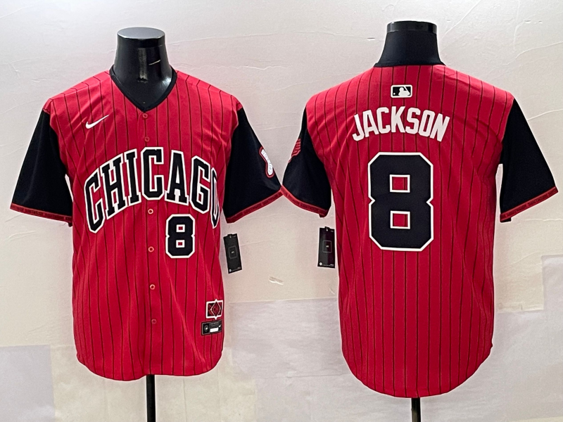 Men's Chicago White Sox Bo Jackson #8 Red/Black 2025 City Connect Limited Player Jersey