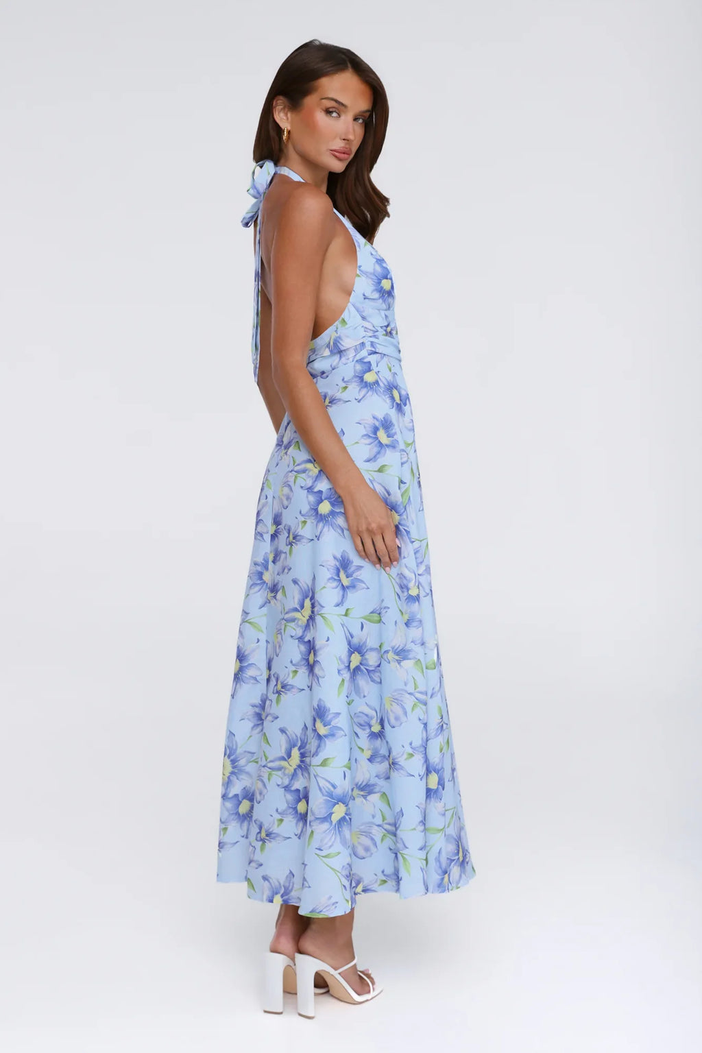 Doll Season Halter Maxi Dress Blue