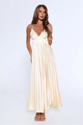 Elegance Found Pleated Maxi Dress Yellow
