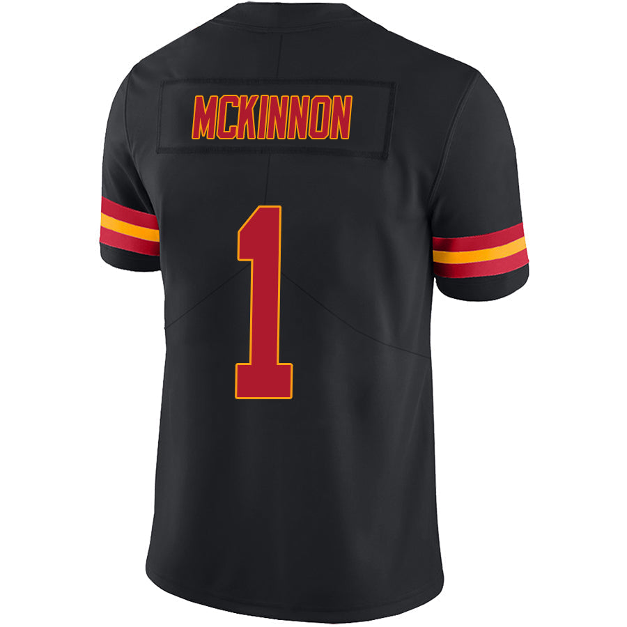 KC.Chiefs #1 Jerick McKinnon Black Stitched Player Game Football Jerseys