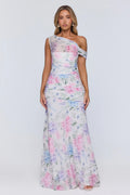 Soft Launch Energy Mesh Off Shoulder Maxi Dress Floral