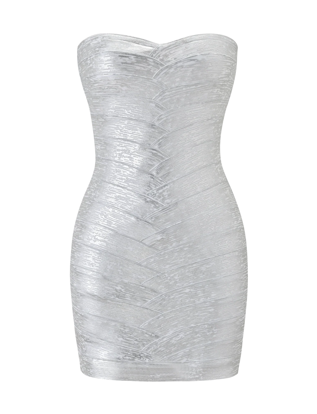 NIYA METALLIC BANDAGE DRESS - LIQUID SILVER