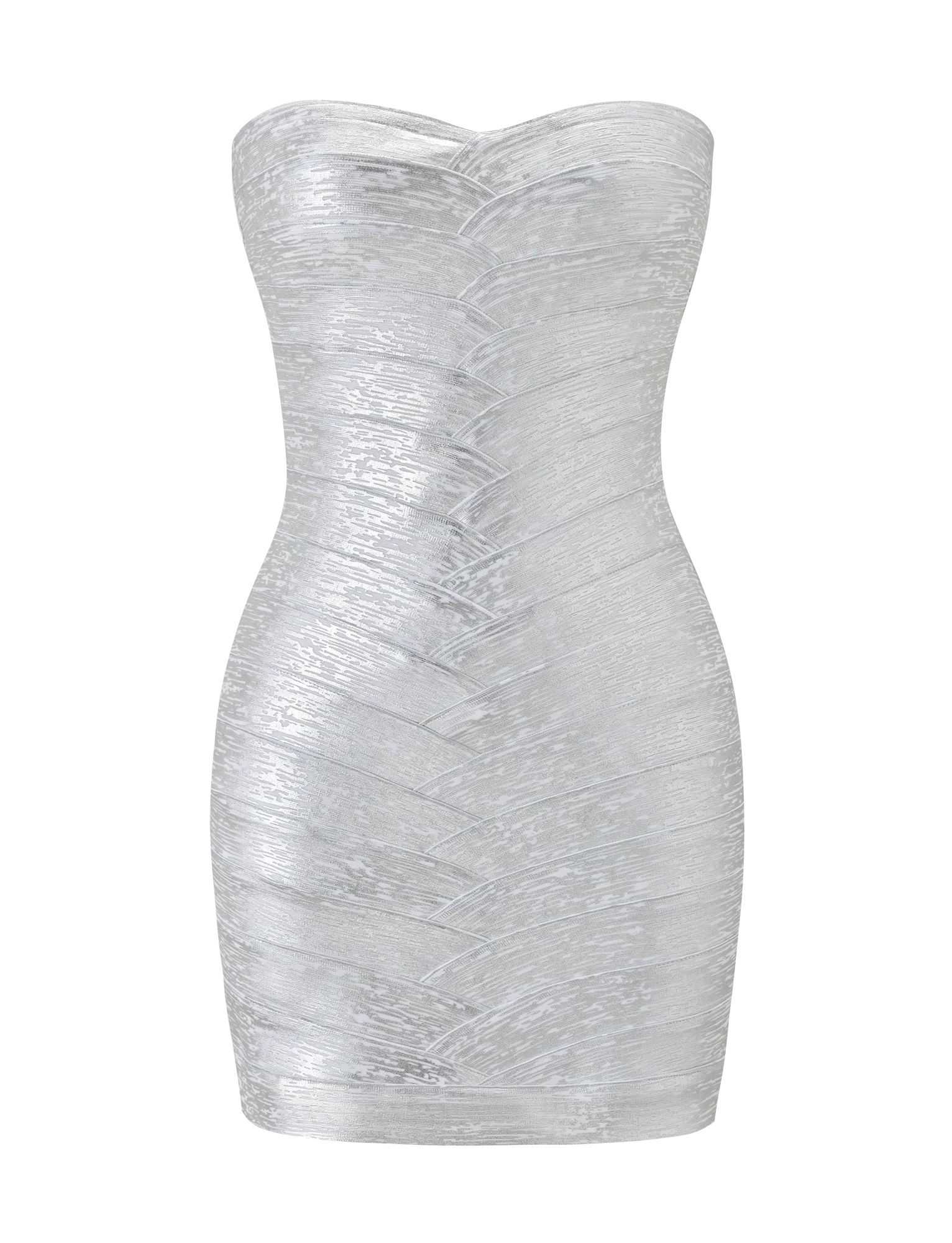 NIYA METALLIC BANDAGE DRESS - LIQUID SILVER