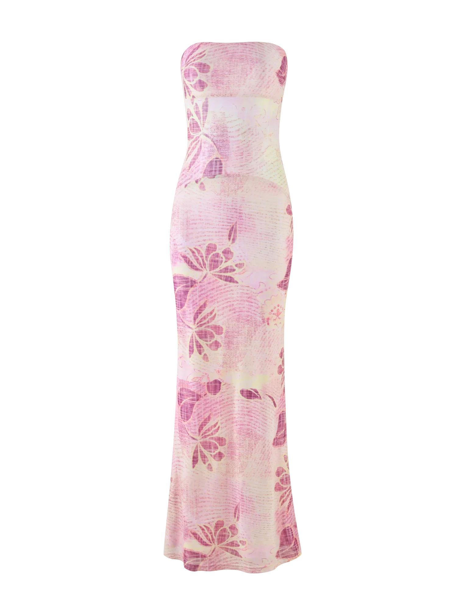 MORGAN MESH DRESS - GRUNGE FLORAL MAGENTA