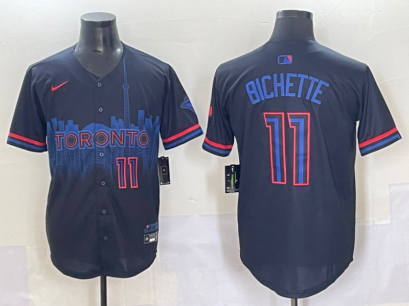 Men's Toronto Blue Jays Bo Bichette #11 Black 2024 City Connect Limited Player Jersey