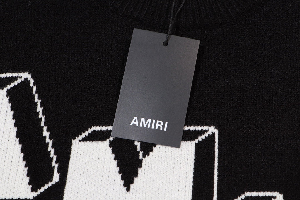 AMIRI 2024 Bew Sweater With Large 22-letter logo on back-Black