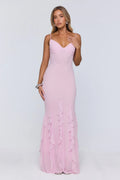 Softly Twirling Mesh Maxi Dress Pink