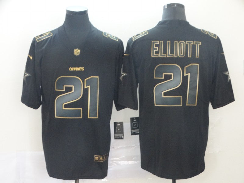 Men's Dallas Cowboys #21 Ezekiel Elliott Black Authentic Game Jersey1