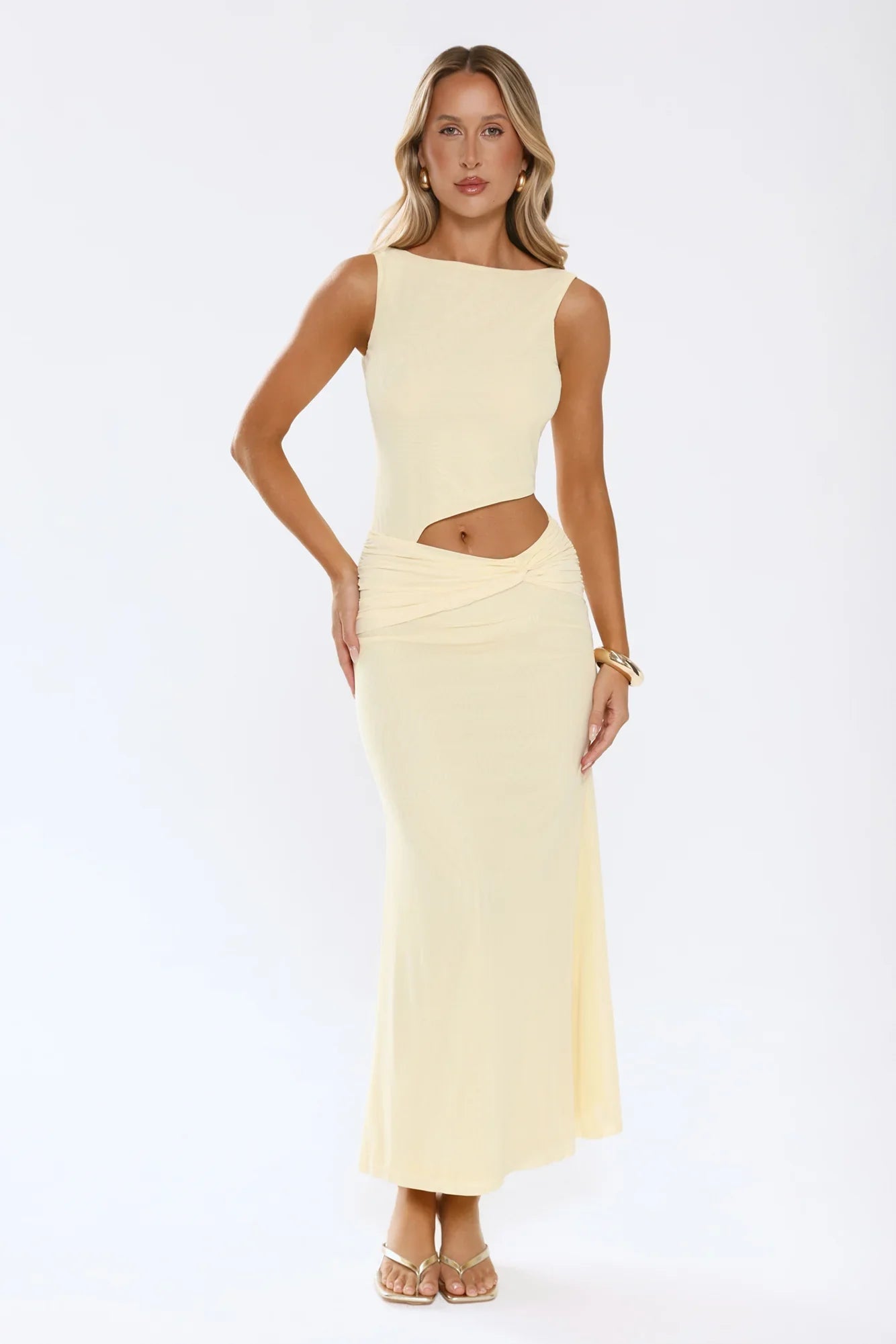 This Is The Look Mesh Maxi Dress Yellow