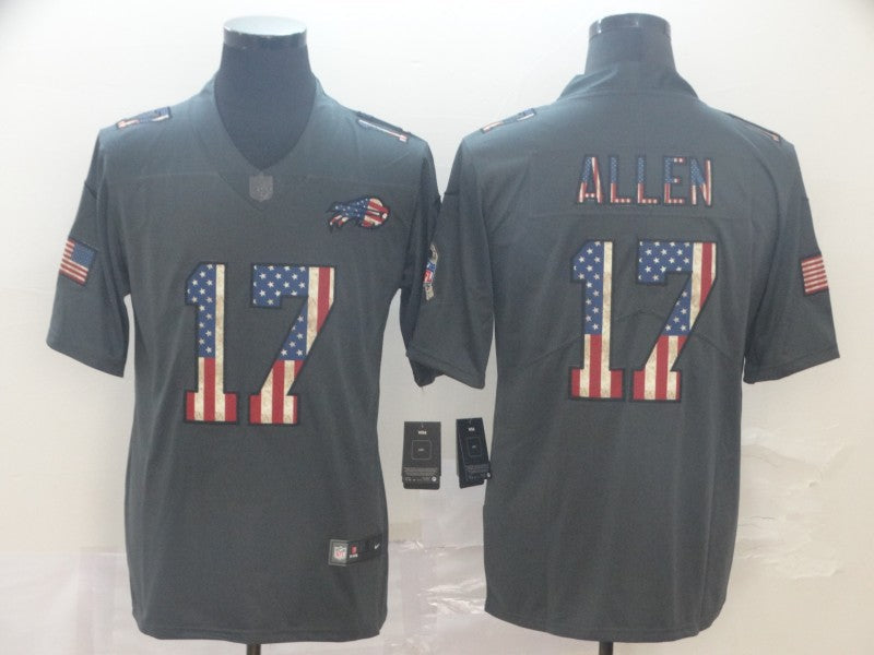 Men's Buffalo Bills Josh Allen #17 Black Authentic Player Game Jersey1