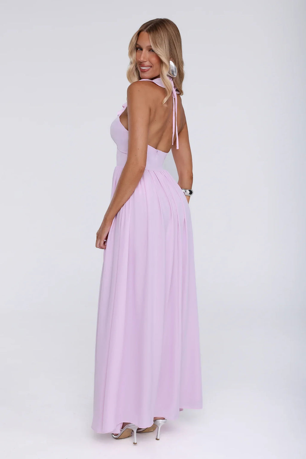 Celebrate You Halter Maxi Dress  Pink