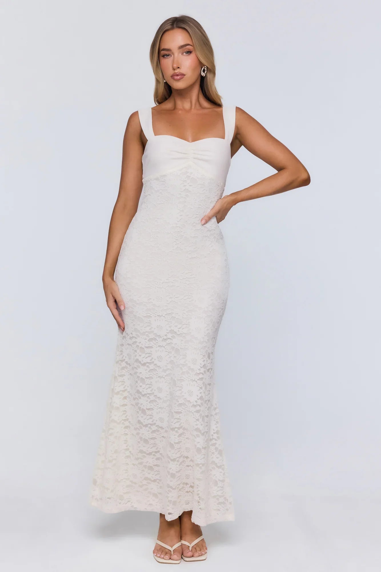 Endless Honeymoon Lace Maxi Dress Cream