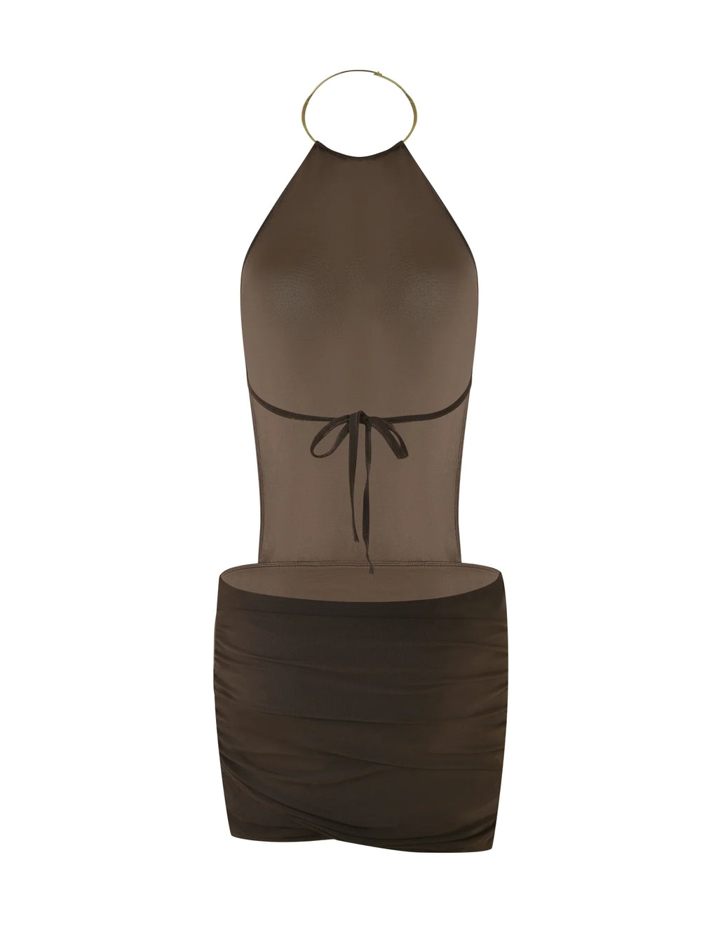 EVANNA MINI DRESS - BROWN : CHOCOLATE