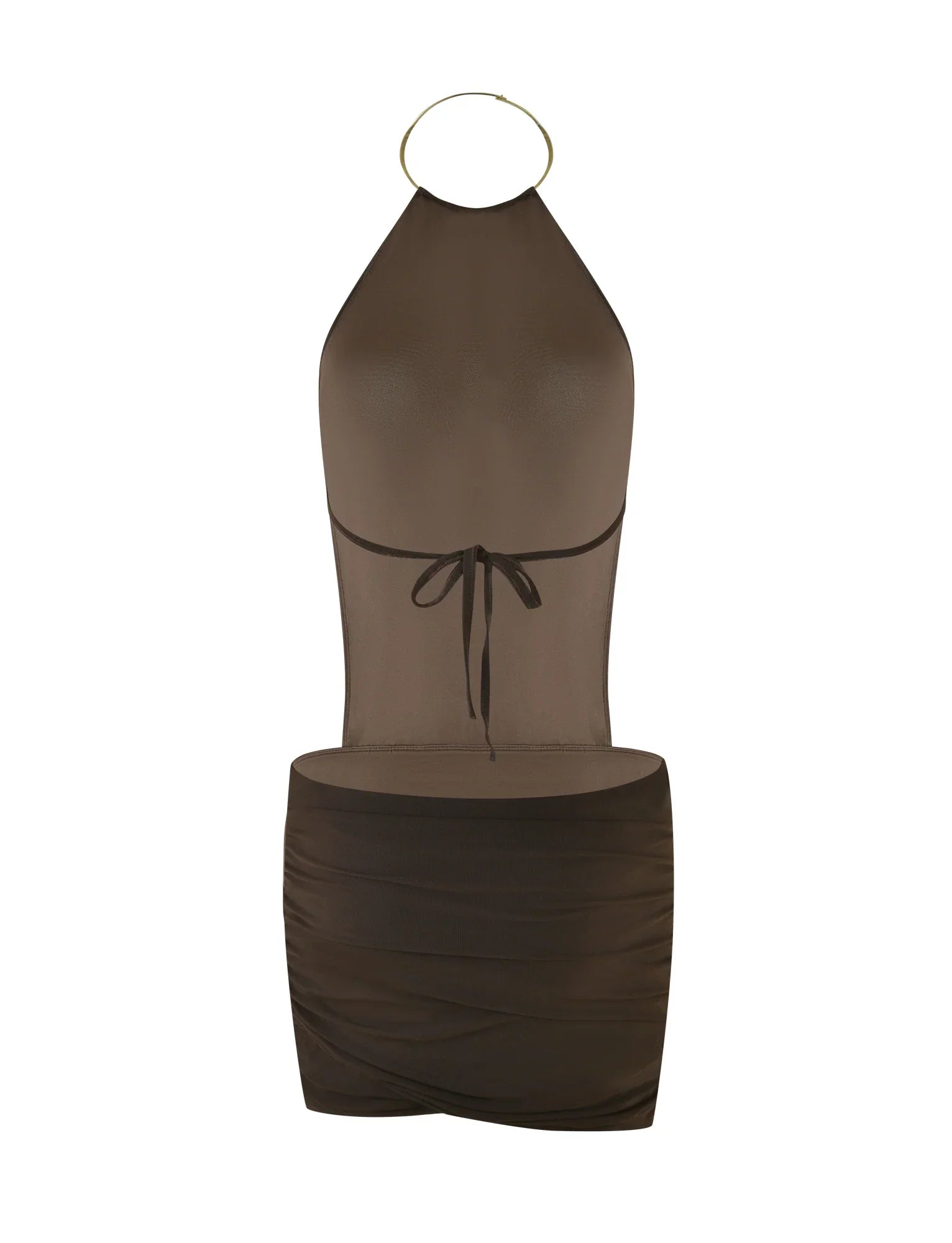 EVANNA MINI DRESS - BROWN : CHOCOLATE