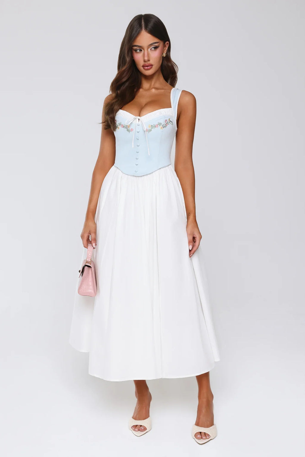 Cottage Glow Maxi Dress Blue