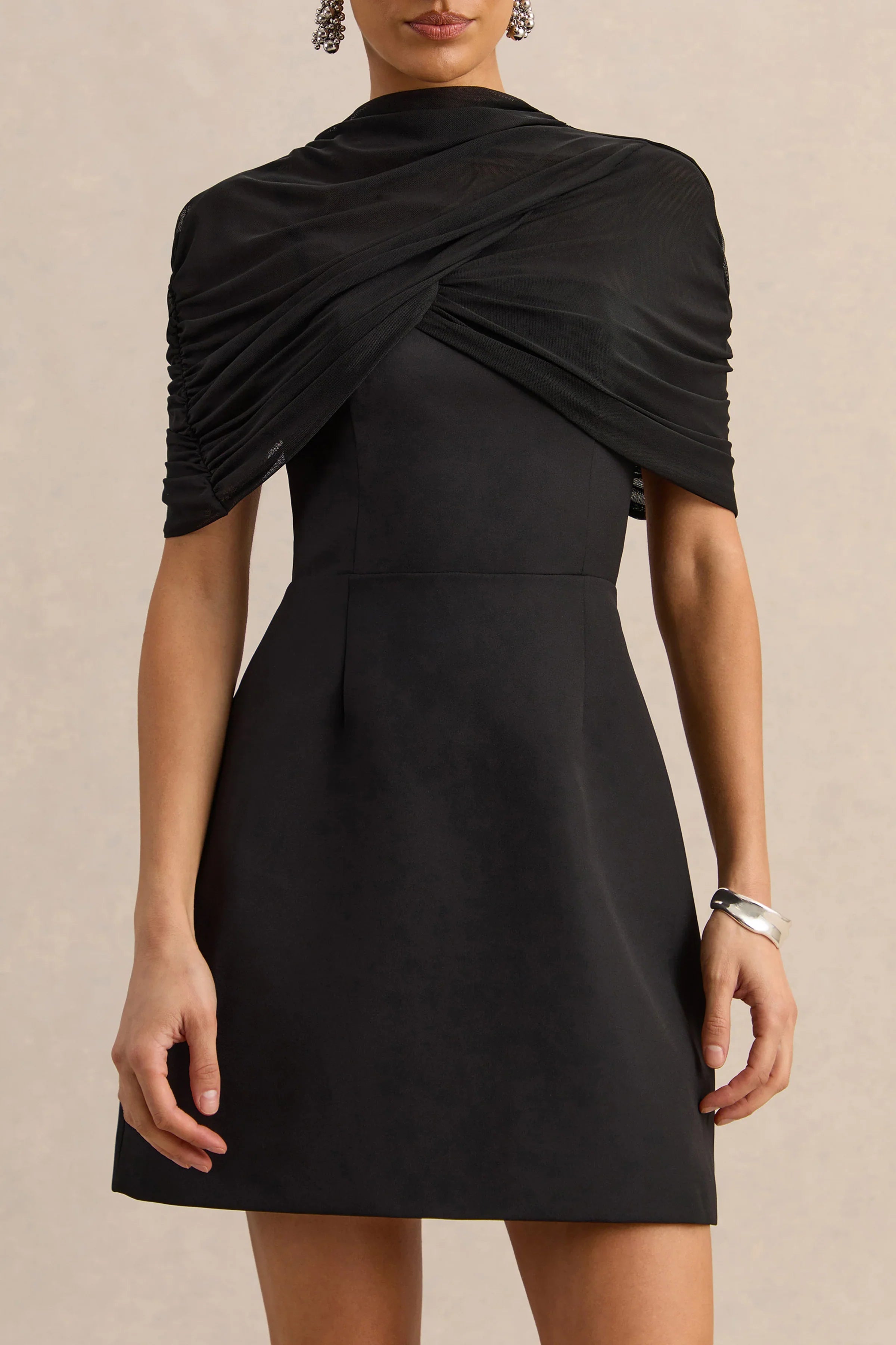 Veda | Black Square-Neck Mini Dress