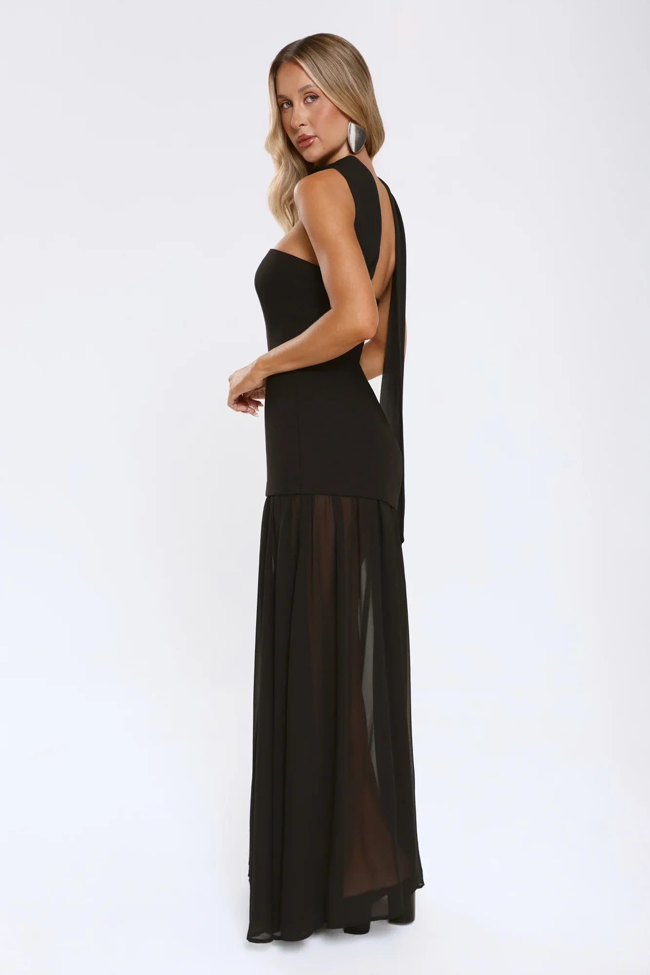 Formal Event Strapless Maxi Dress Black