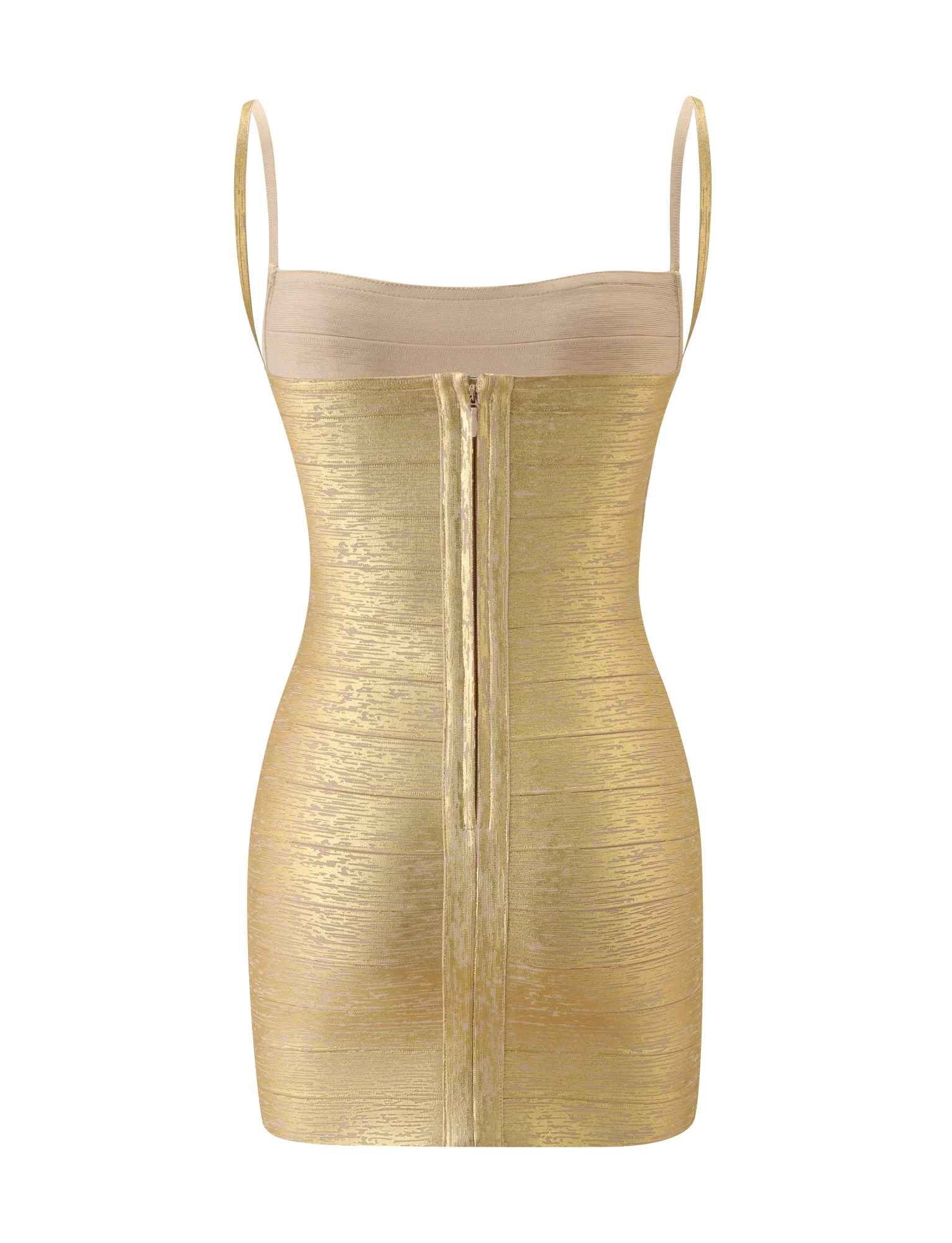 MIDORI METALLIC BANDAGE DRESS - GOLD