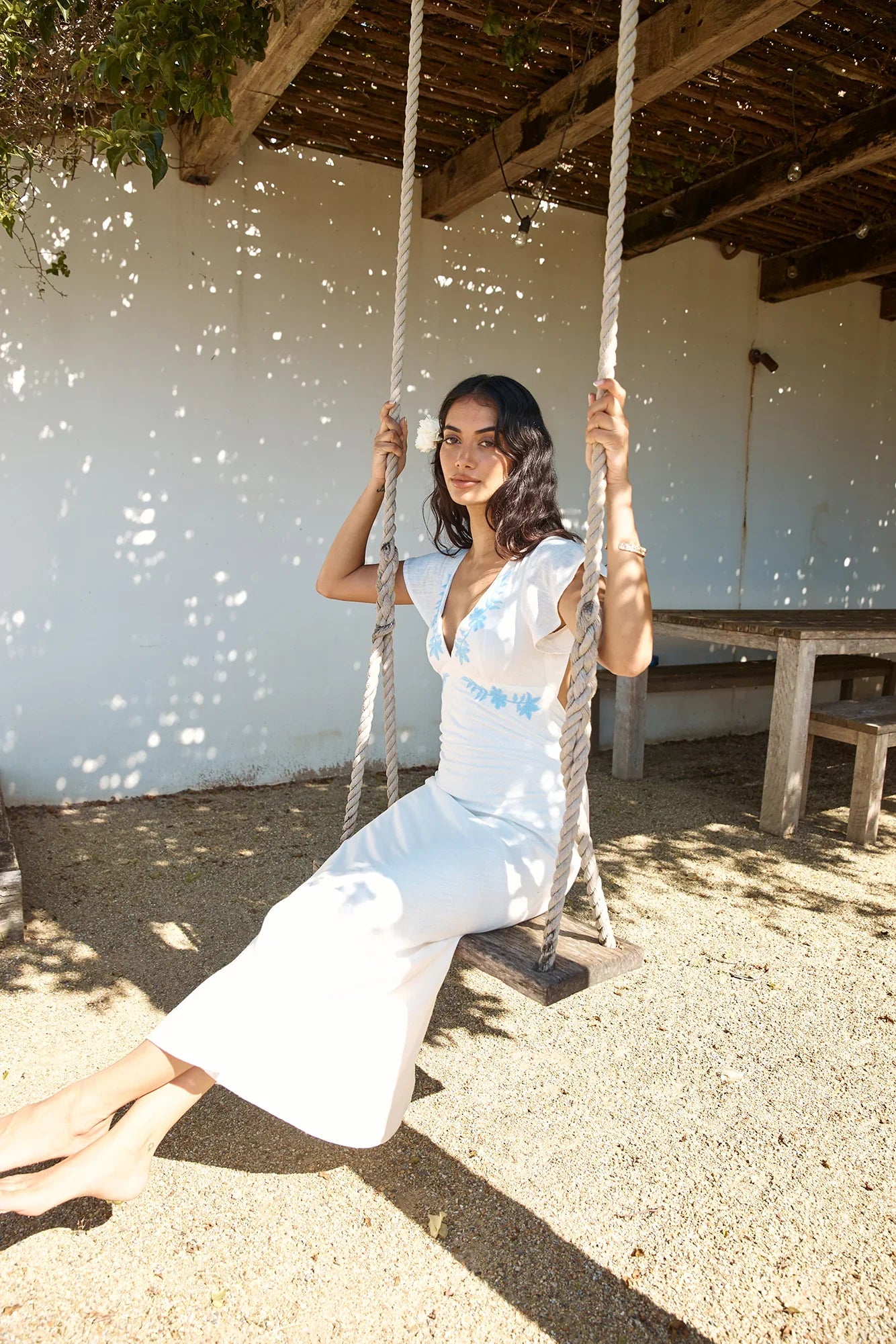 Sweetest Dreams Linen Maxi Dress White