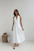Angelic Song Halter Maxi Dress White