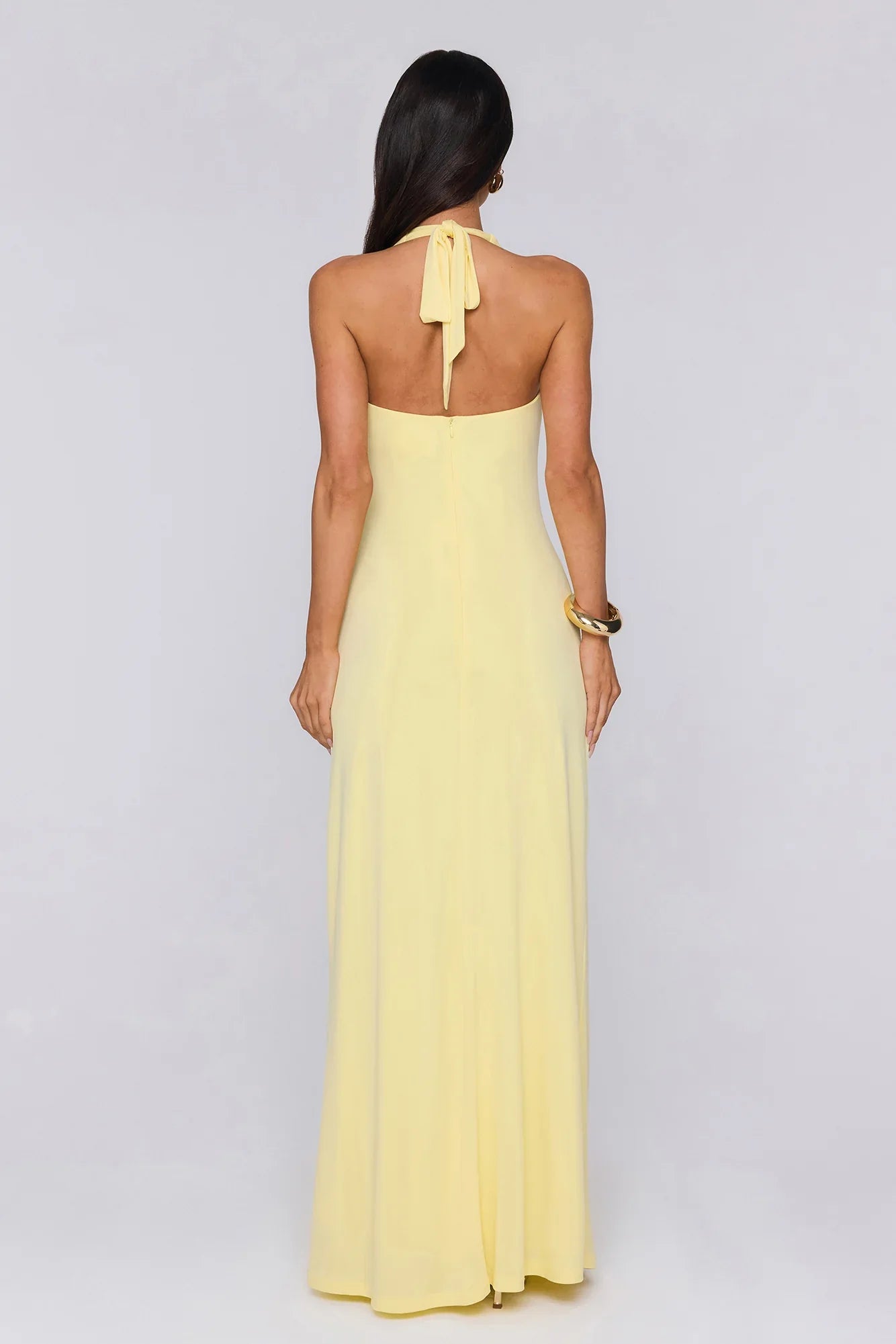 Style Protocol Halter Maxi Dress Yellow