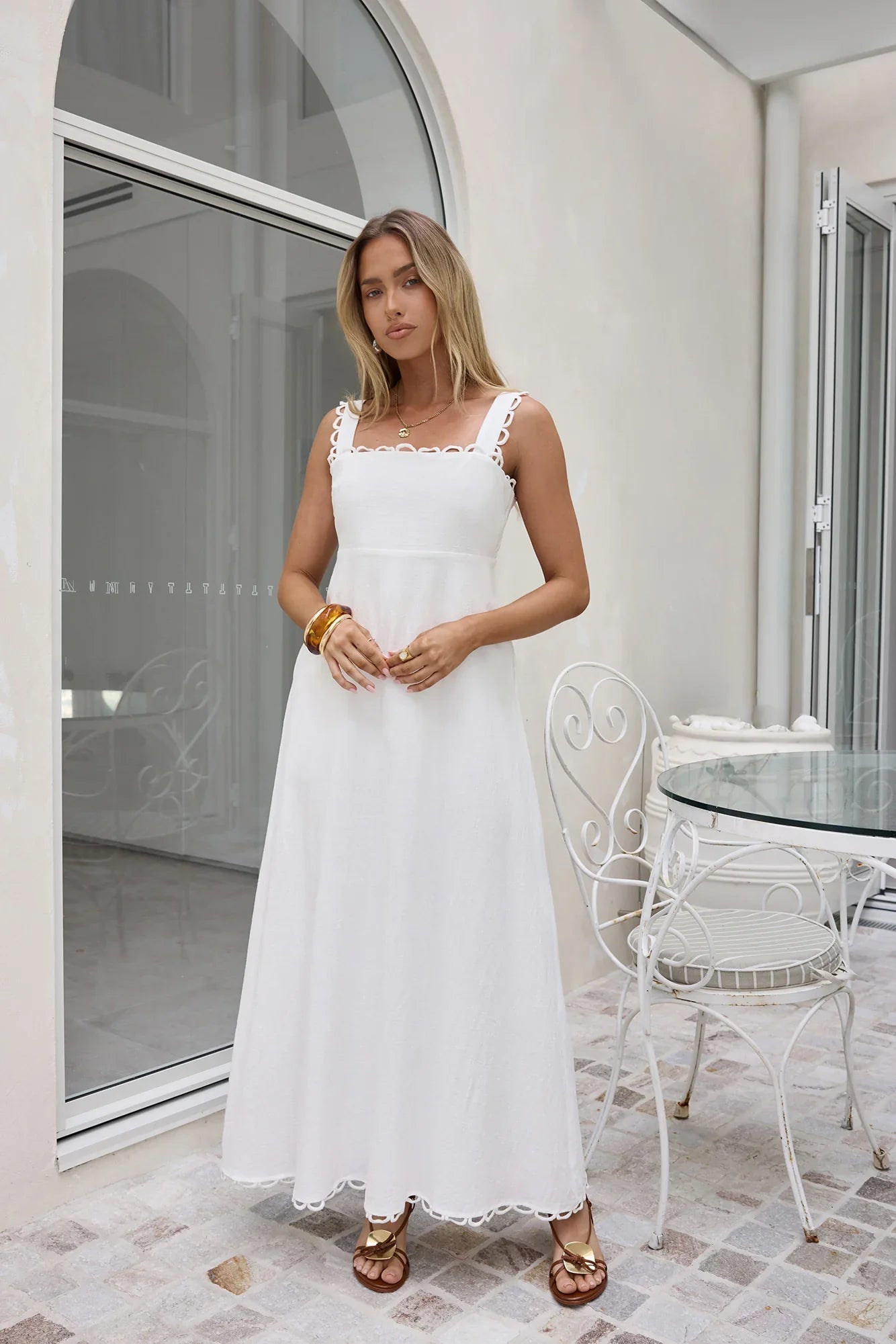 Dreamy Hearts Maxi Dress White