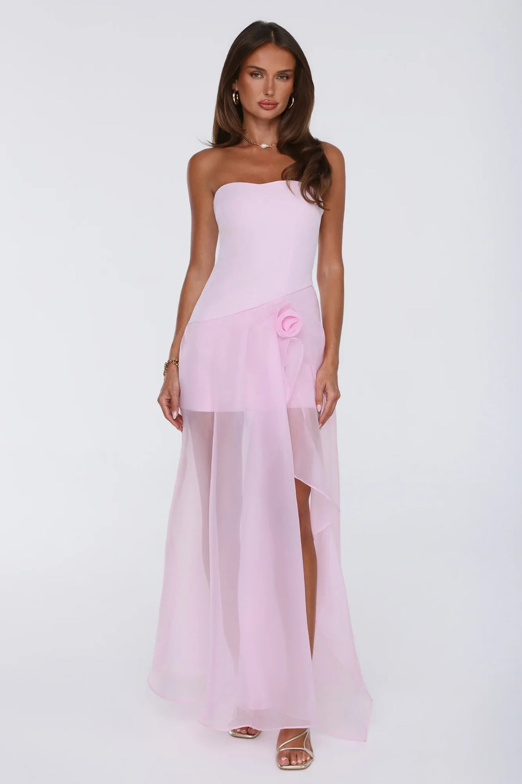 Romantic Everything Strapless Maxi Dress Pink