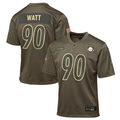 Youth Pittsburgh Steelers T.J. Watt Nike Olive 2025 Salute to Service Game Jersey
