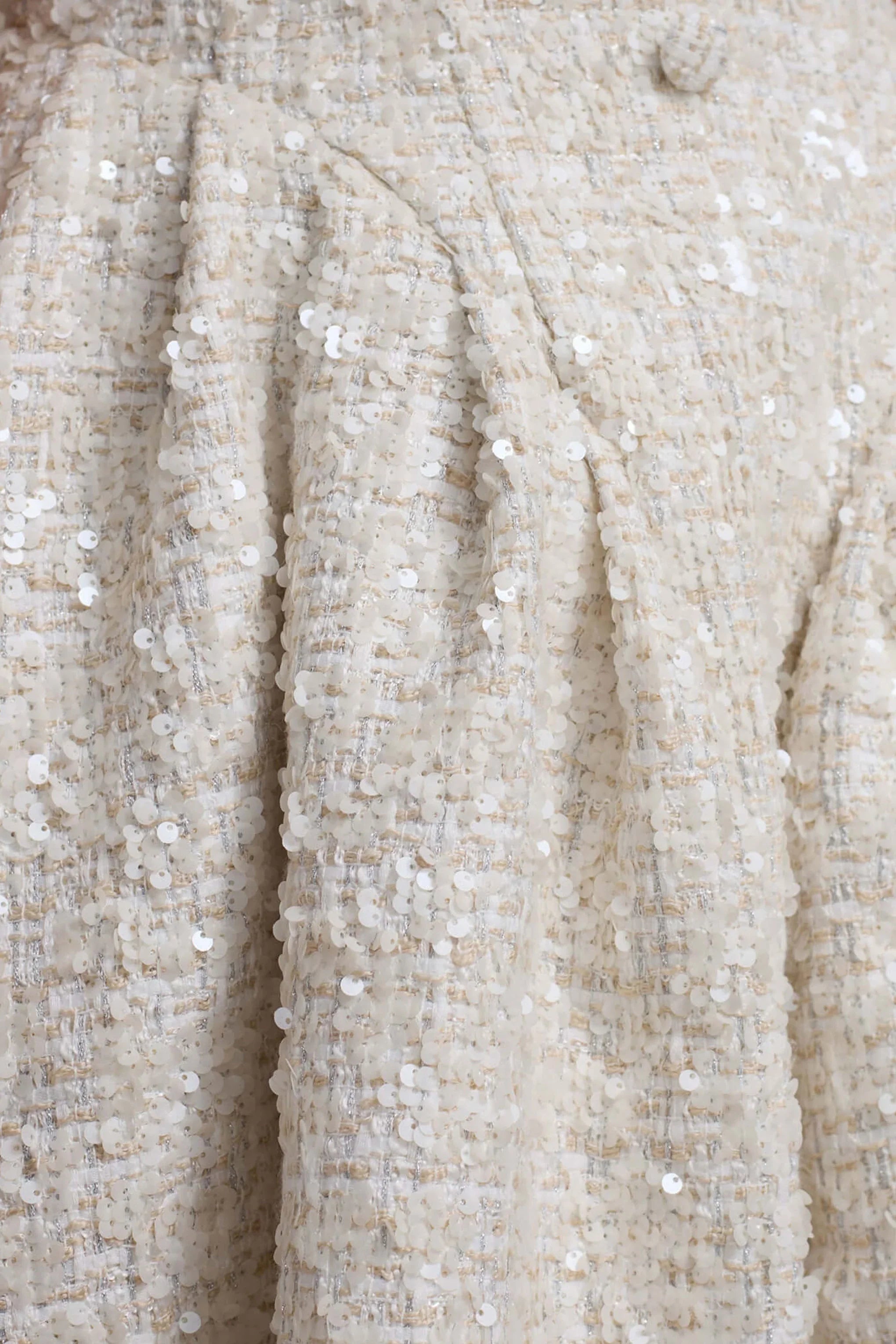 Sugar Plum | Cream Boucle Square-Neck Mini Dress