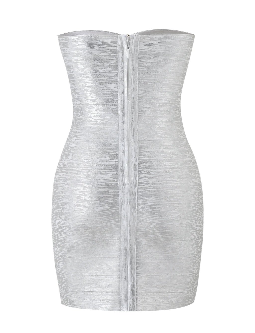 NIYA METALLIC BANDAGE DRESS - LIQUID SILVER