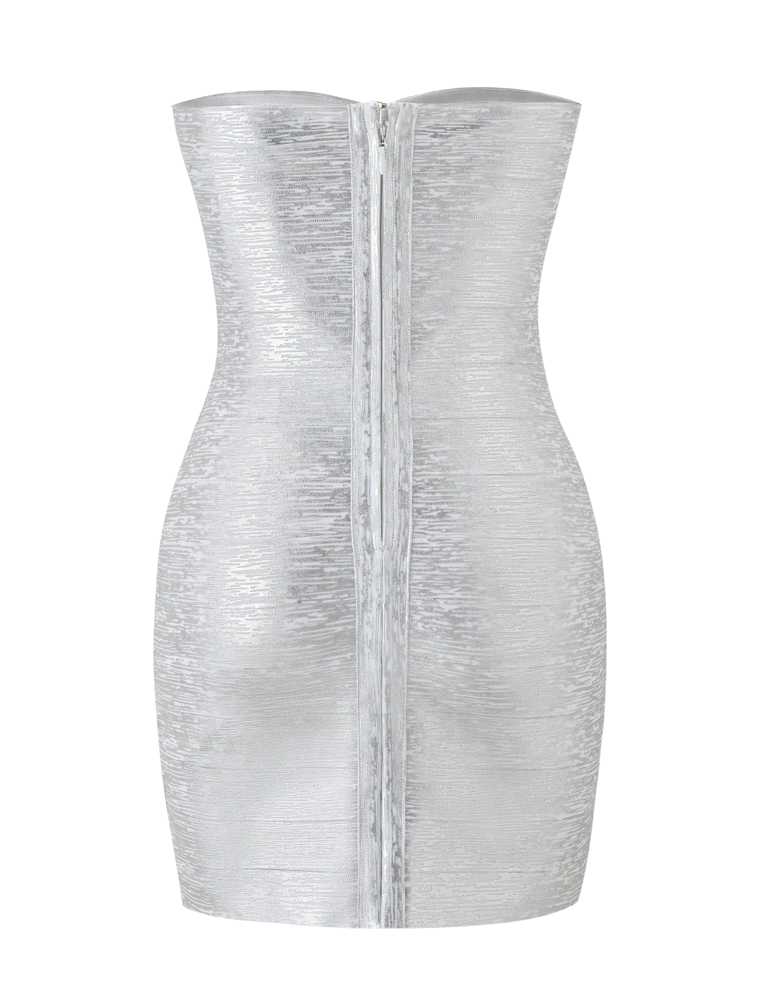 NIYA METALLIC BANDAGE DRESS - LIQUID SILVER