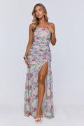 Palm Whisper Strapless Maxi Dress Multi