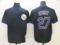 Men's Colorado Rockies Trevor Story #27 Black Replica Baseball Jersey1