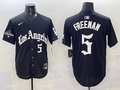 Men's Los Angeles Dodgers Freddie Freeman #5 Black Team Game Player Jersey